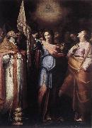 CAVAROZZI, Bartolomeo St Ursula and Her Companions with Pope Ciriacus and St Catherine of Alexandria g painting